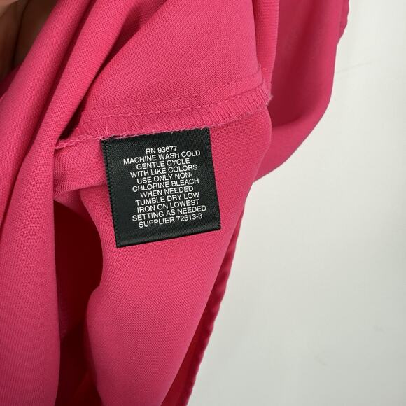 Liz Claiborne Career Chiffon Sleeveless Top Size XL Pink V Neck Tie Waist Pullov - Picture 6 of 9